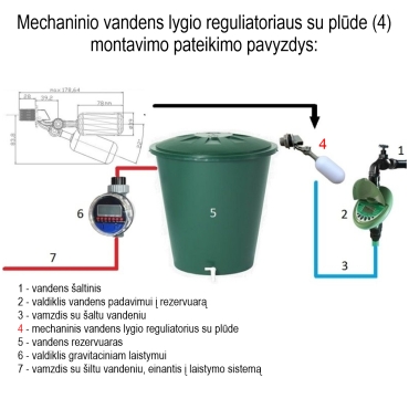 Mechaninis vandens lygio reguliatorius su plūde 3/4 iš sr.